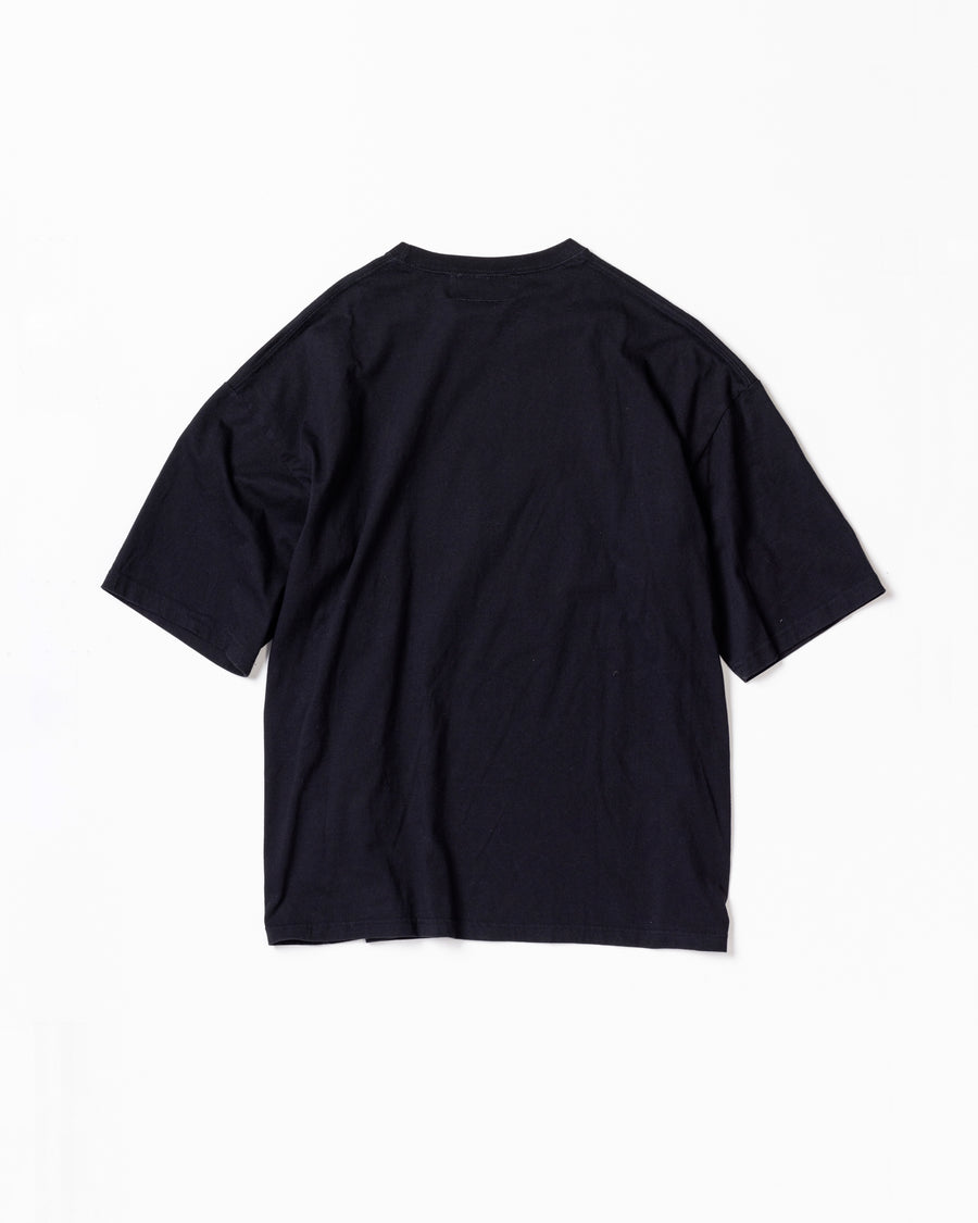 ANACHRONORM ブルックリン プリント ショートスリーブTシャツ ブラック | 5.6oz 天竺 ヘビーウェイト ワンウォッシュ カスレ刷り ステンシルアート