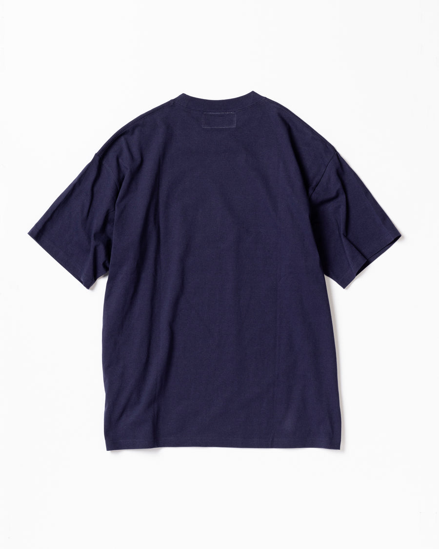 ANACHRONORM スタンダード 刺繍 半袖Tシャツ ネイビー | ロゴ刺繍 ステイフレッシュコットン 抗菌防臭 リラックスシルエット