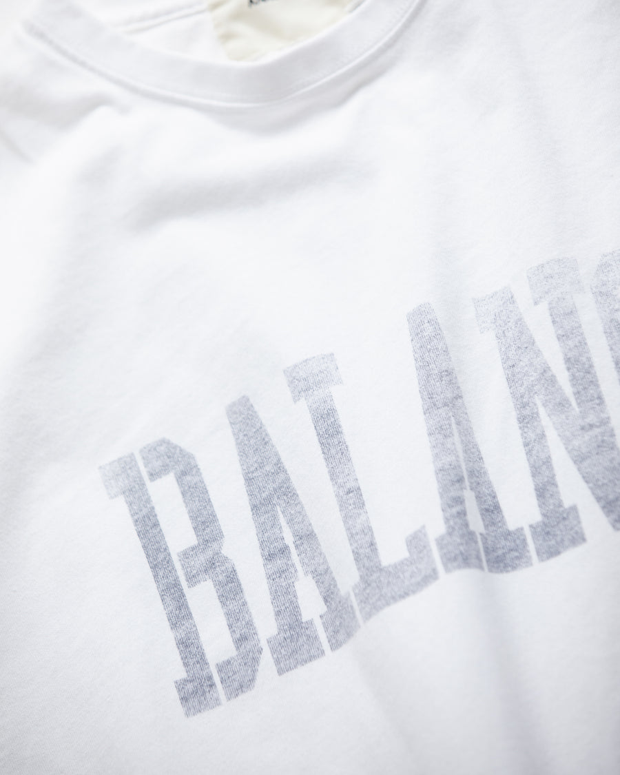 ANACHRONORM BALANCE カレッジプリント ショートスリーブTシャツ ネイビープリント | 5.6oz 天竺 ヘビーウェイト 特殊脱脂加工 ステンシルアート 守矢努 一点一点