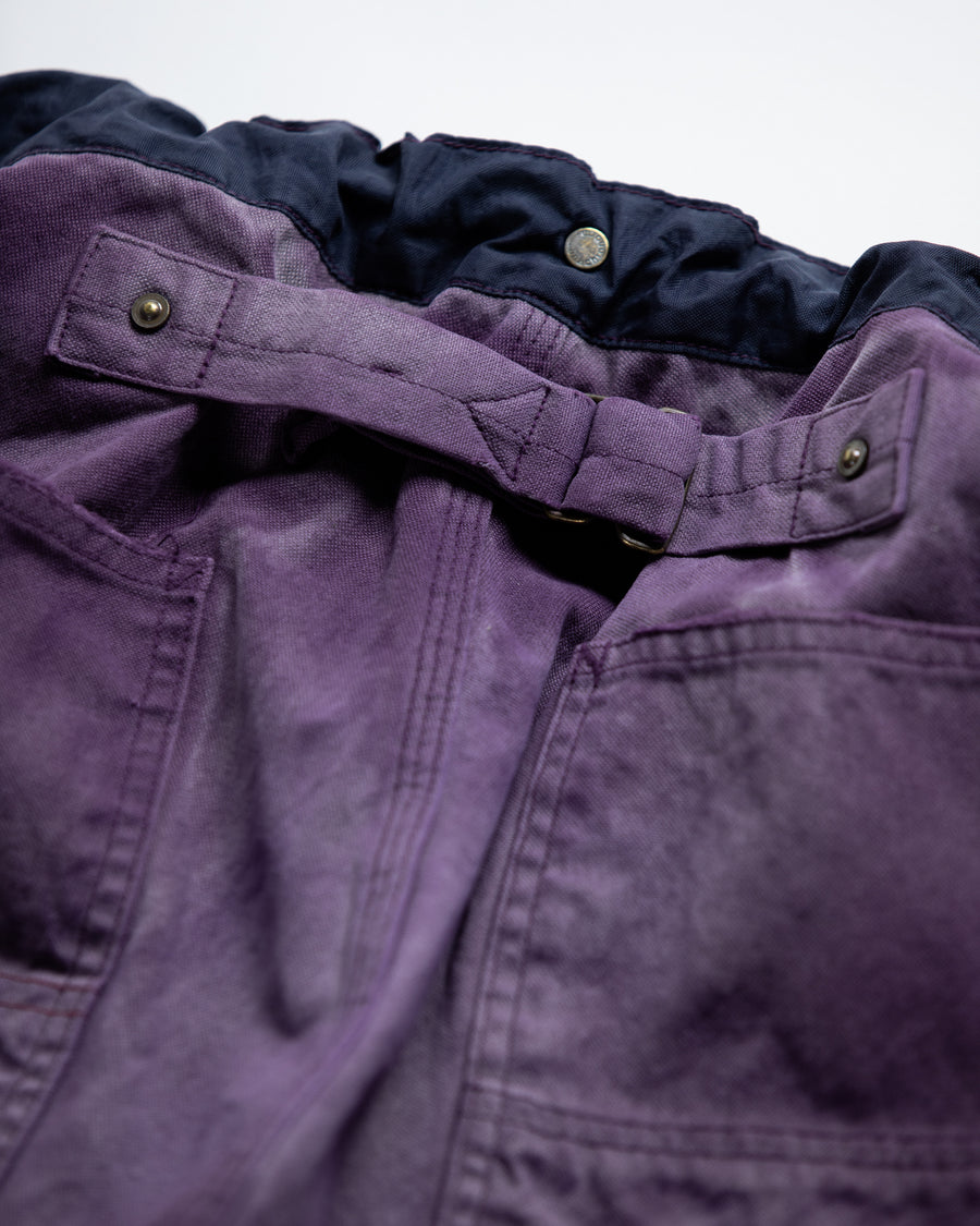 DOUBLE KNEE DAMAGED PAINTER SHORT PANTS PURPLE