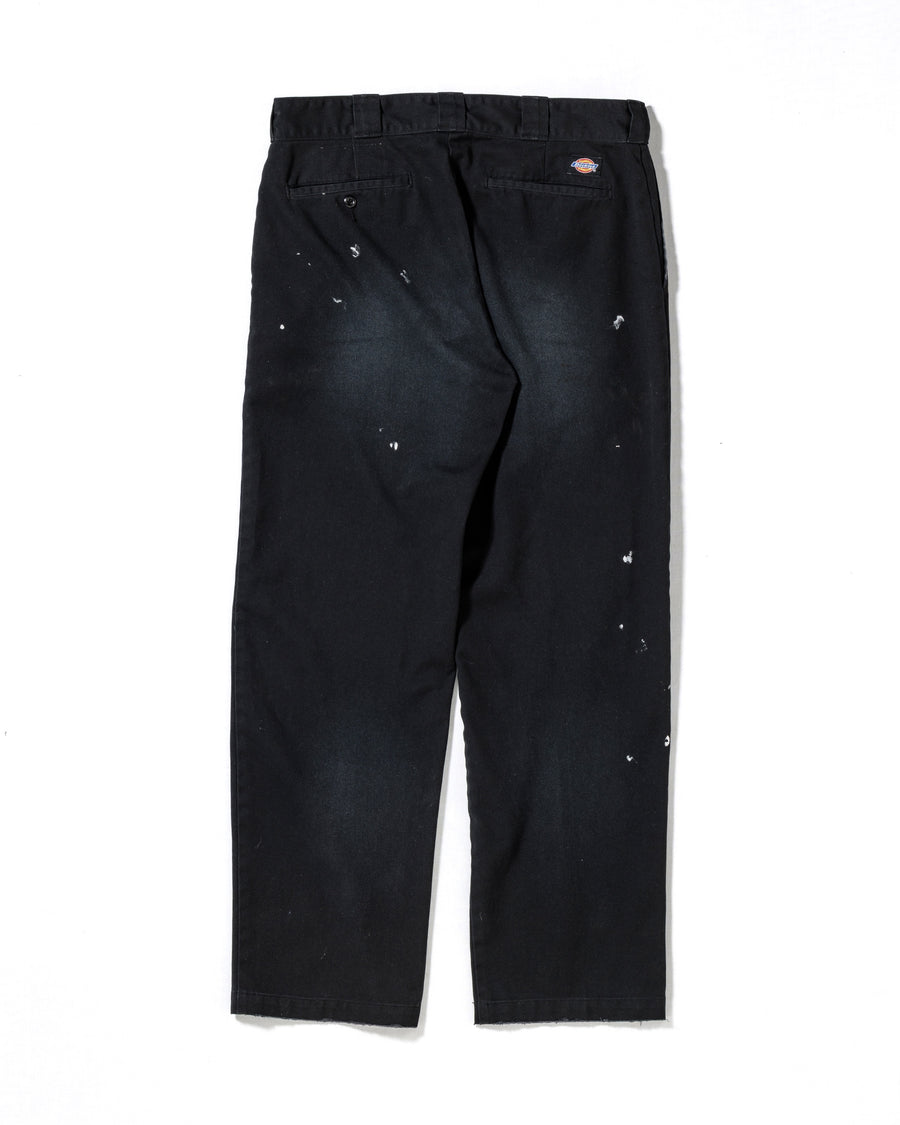 ANACHRONORM × Dickies フェイデッド 874 ワークパンツ ブラック | TCツイル ハードストーンウォッシュ リペアリメイク エイジング加工 日本製