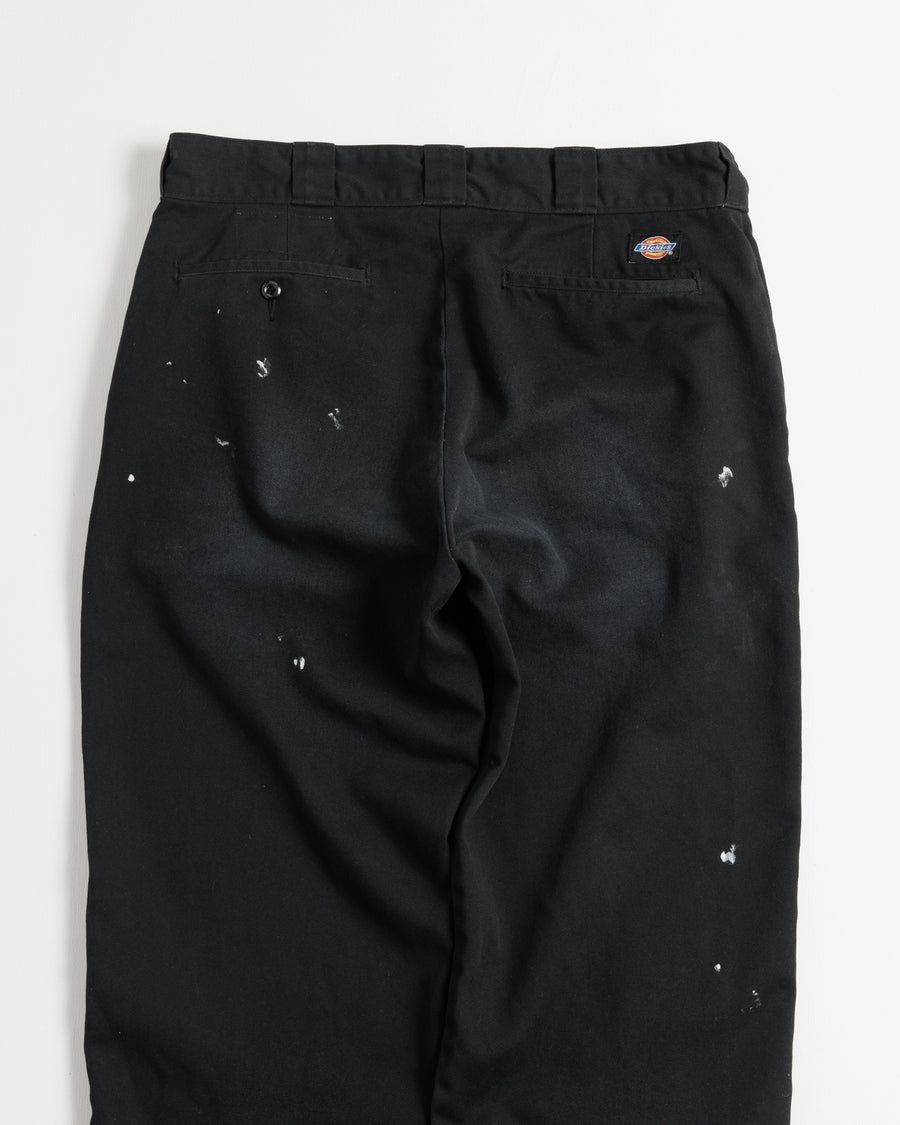 ANACHRONORM × Dickies フェイデッド 874 ワークパンツ ブラック | TCツイル ハードストーンウォッシュ リペアリメイク エイジング加工 日本製