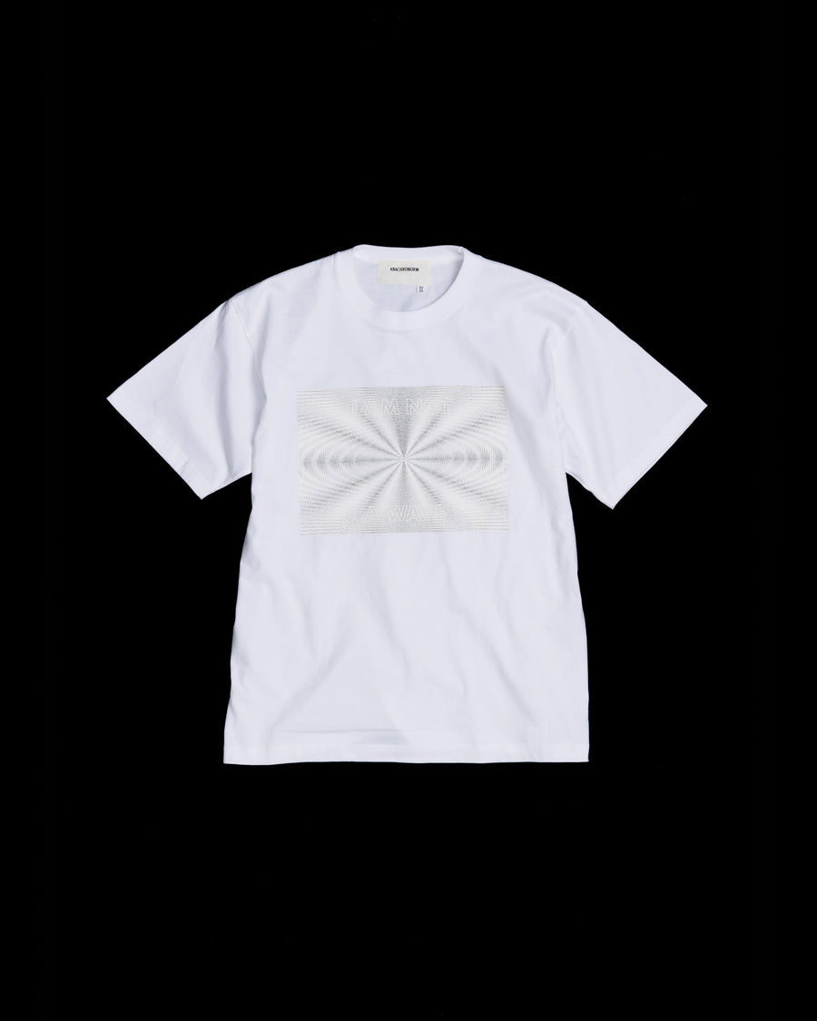 ANACHRONORM ソニックフォーム プリント 半袖Tシャツ ホワイト | 90年代 音楽カルチャー 音波 グラフィック コットン100%