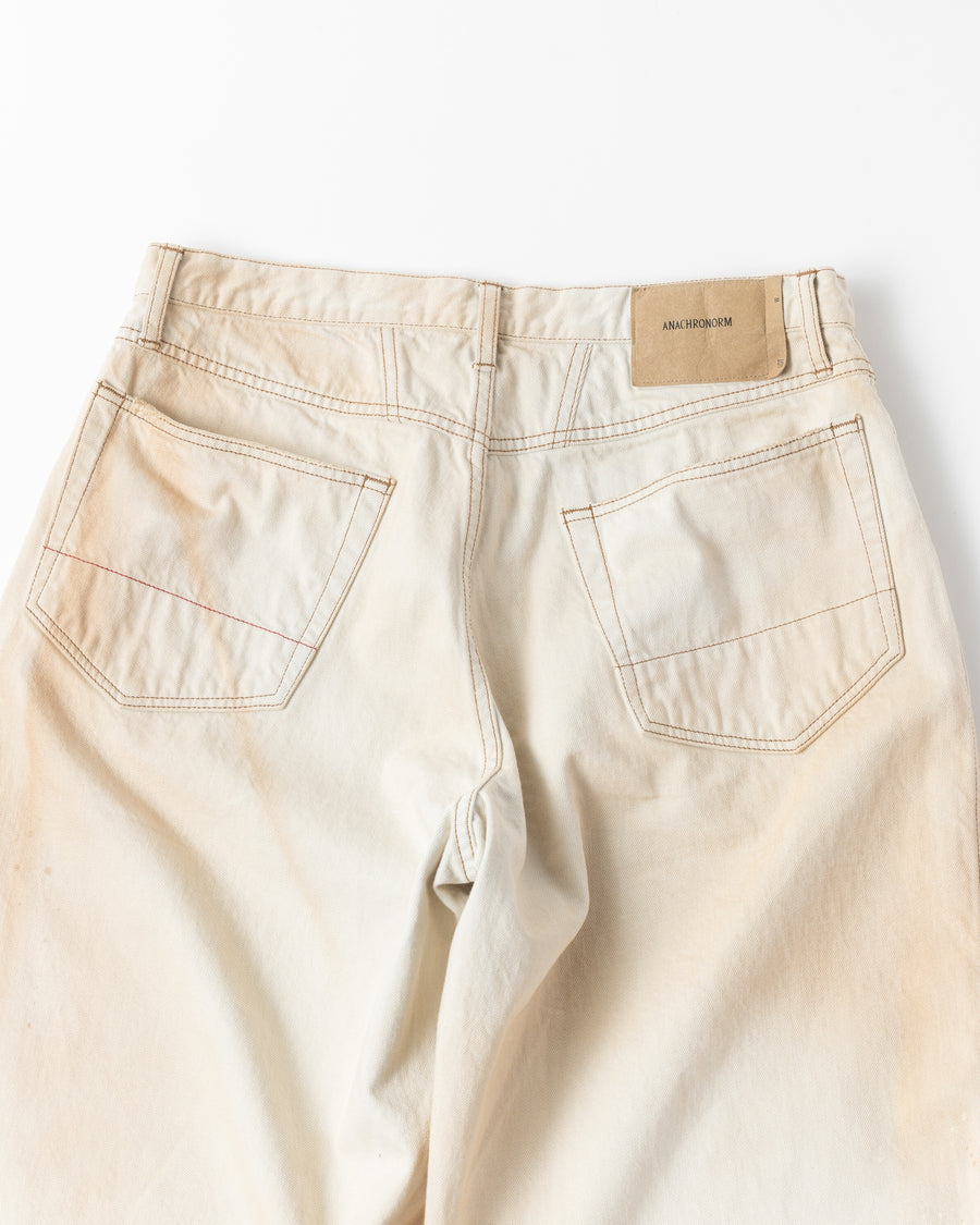 ANACHRONORM フロントヨーク デニムショーツ 生成り | 12oz ムラ糸デニム エイジング加工 アタリ ストリート 日本製