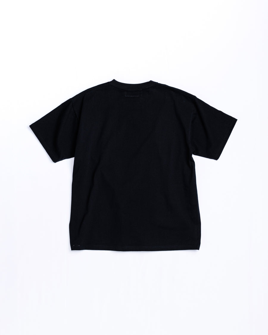 ANACHRONORM スタンダード 刺繍 半袖Tシャツ ブラック | ロゴ刺繍 ステイフレッシュコットン 抗菌防臭 リラックスシルエット
