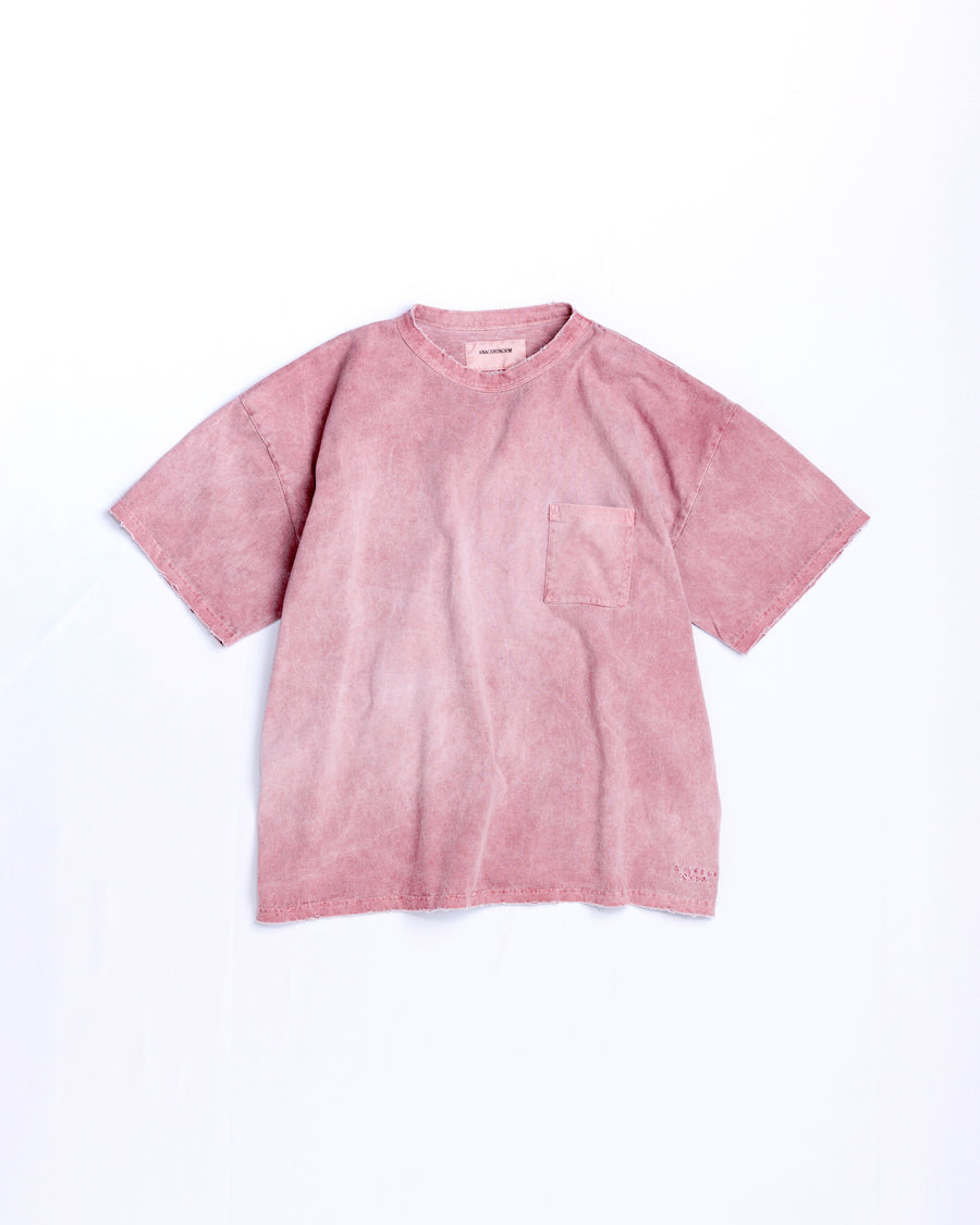 ANACHRONORM ピグメントダイ ポケット 半袖Tシャツ レッド | 特殊顔料染め コットン天竺 オリジナルカラー 日本製