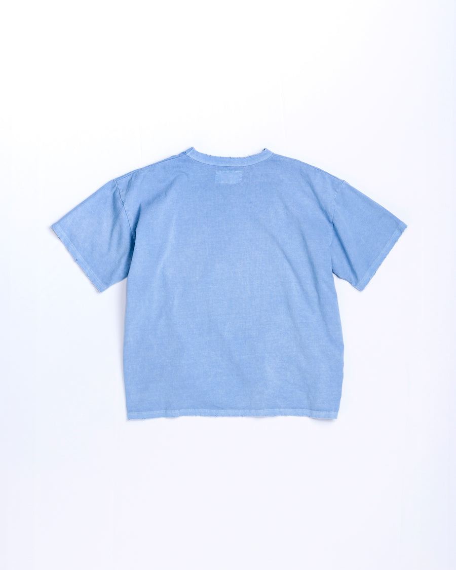 ANACHRONORM ピグメントダイ ポケット 半袖Tシャツ ブルー | 特殊顔料染め コットン天竺 オリジナルカラー 日本製
