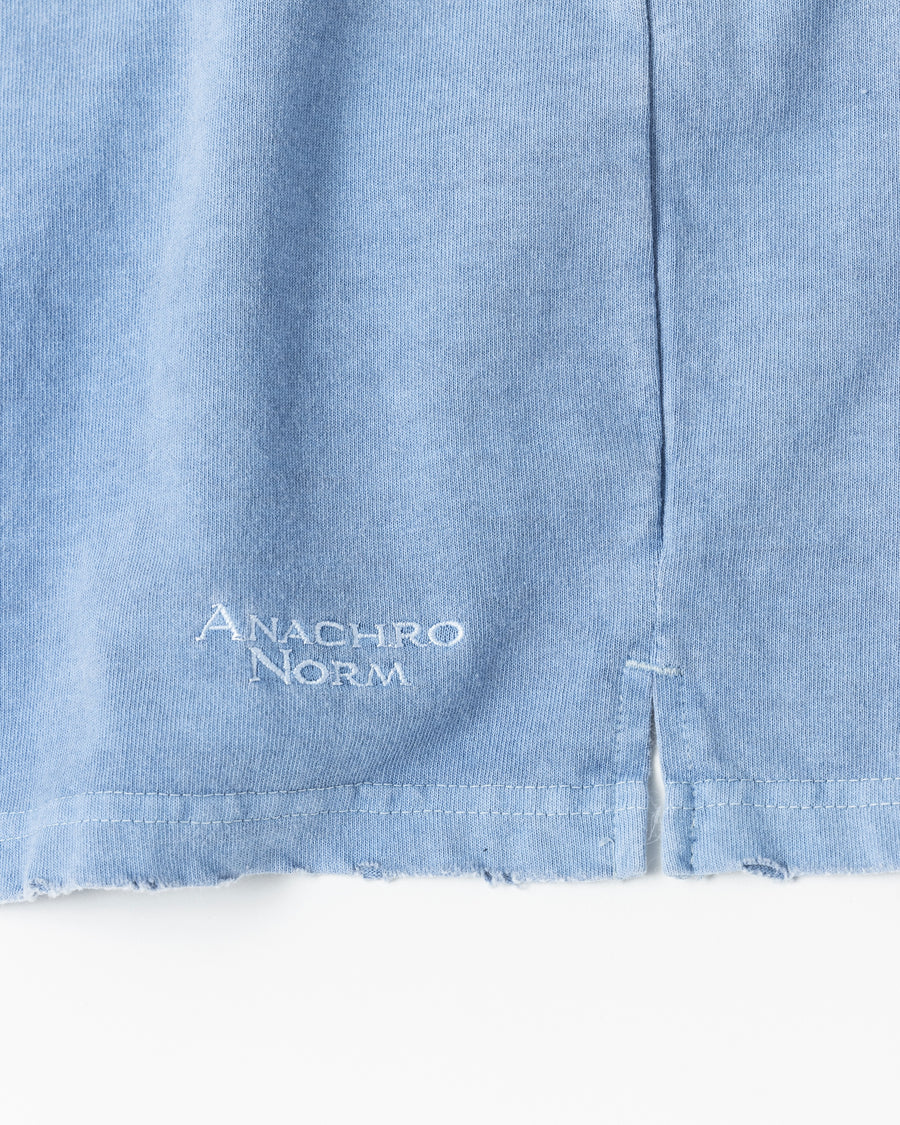 ANACHRONORM ピグメントダイ ポケット 半袖Tシャツ ブルー | 特殊顔料染め コットン天竺 オリジナルカラー 日本製