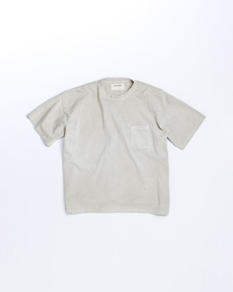 ANACHRONORM ピグメントダイ ポケット 半袖Tシャツ ベージュ | 特殊顔料染め コットン天竺 オリジナルカラー 日本製