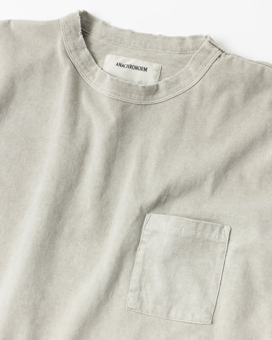 ANACHRONORM ピグメントダイ ポケット 半袖Tシャツ ベージュ | 特殊顔料染め コットン天竺 オリジナルカラー 日本製