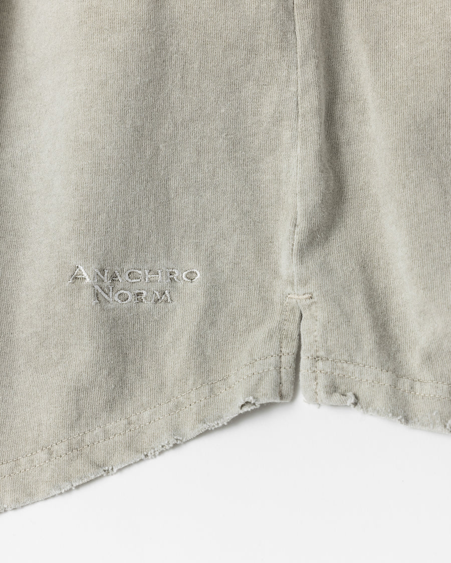 ANACHRONORM ピグメントダイ ポケット ロングスリーブTシャツ ベージュ | コットン天竺 特殊顔料染め オリジナルカラー ローゲージ
