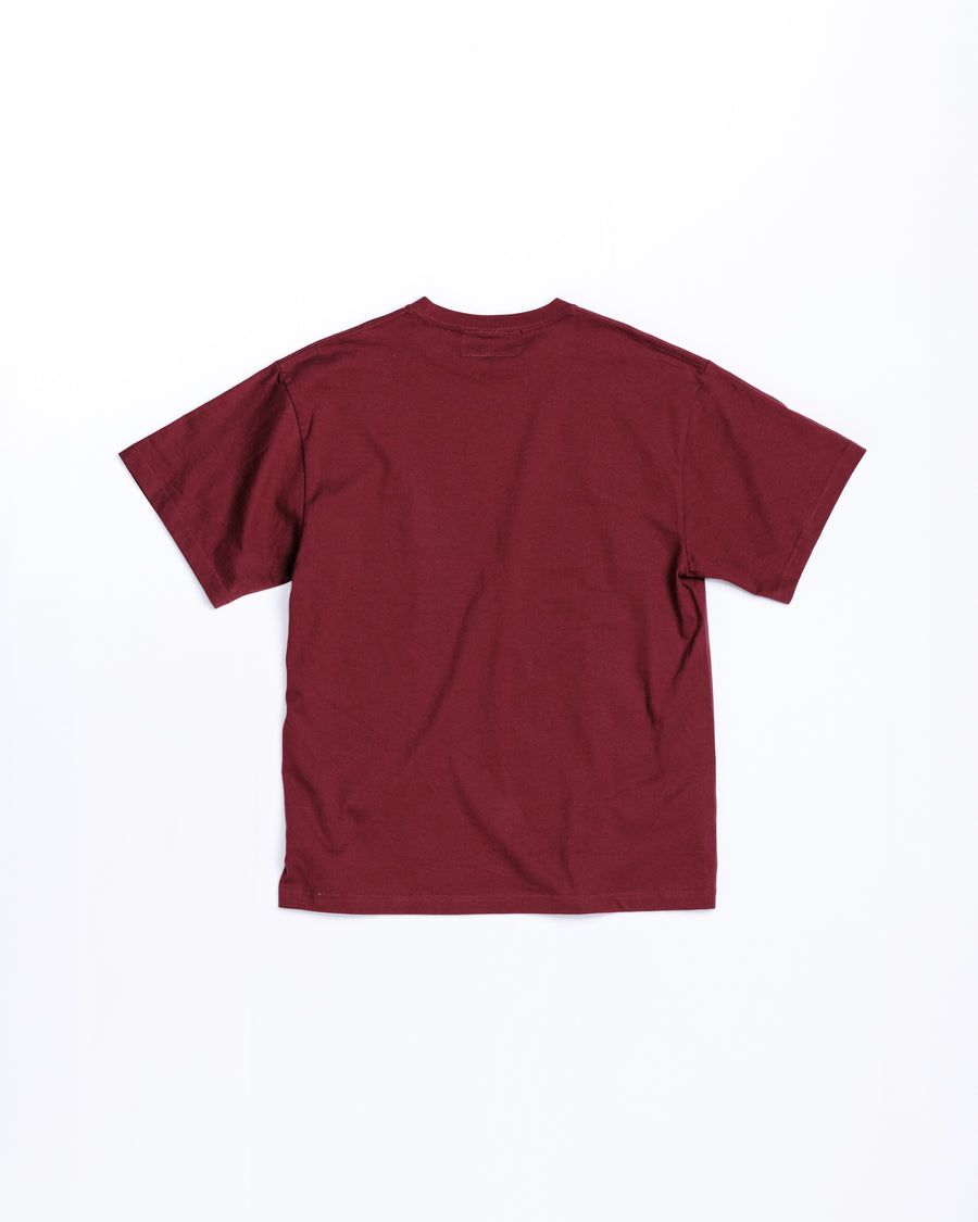 ANACHRONORM × Souvenyr NYC ランニング 半袖Tシャツ バーガンディ | コラボグラフィック ヴィンテージ ニューヨーク コットン100%