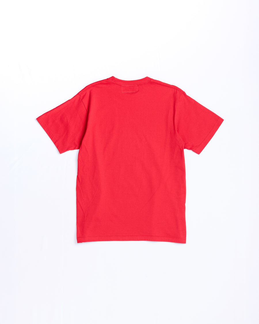 ANACHRONORM リワインドカルチャー ショートスリーブTシャツ レッド | 6.2oz 天竺 コーマ糸 グラフィックプリント 90s音楽カルチャー