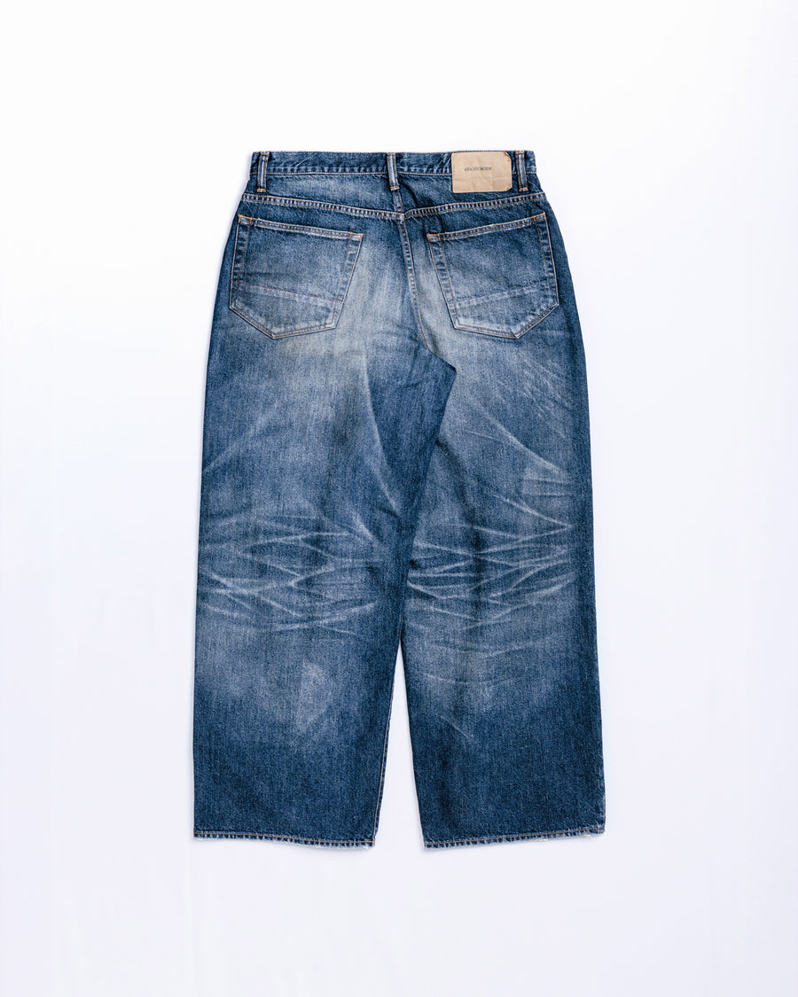 ANACHRONORM エイジング ワイド 5ポケット デニムパンツ インディゴ | 11.5ozデニム エイジング加工 アタリ ワイドシルエット 日本製