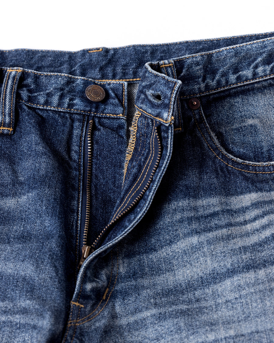 ANACHRONORM エイジング ワイド 5ポケット デニムパンツ インディゴ | 11.5ozデニム エイジング加工 アタリ ワイドシルエット 日本製