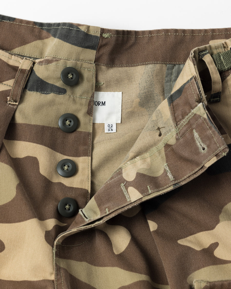 ANACHRONORM フェイデッド BDU カモショーツ ウッドランド | T/Cツイル 米軍BDUリメイク エイジング加工 フロントタック 速乾 日本製