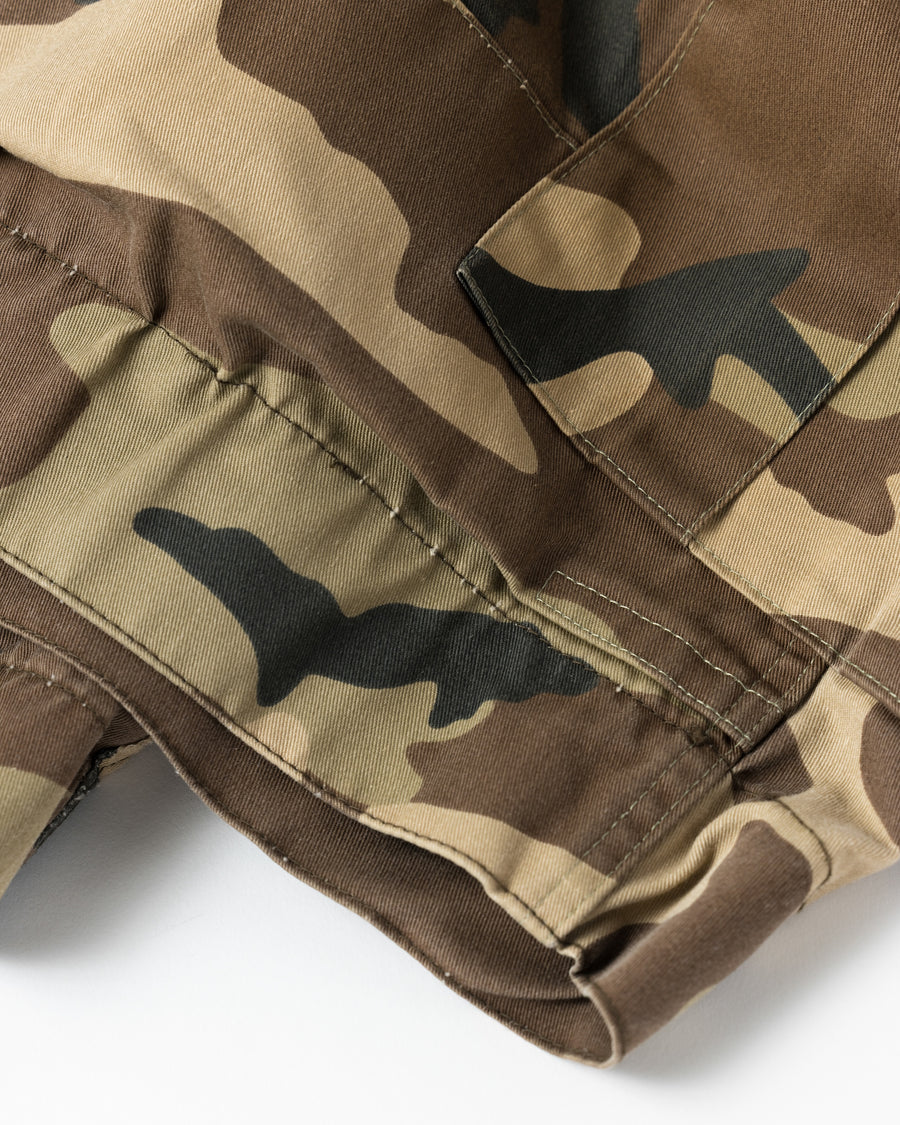 ANACHRONORM フェイデッド BDU カモショーツ ウッドランド | T/Cツイル 米軍BDUリメイク エイジング加工 フロントタック 速乾 日本製