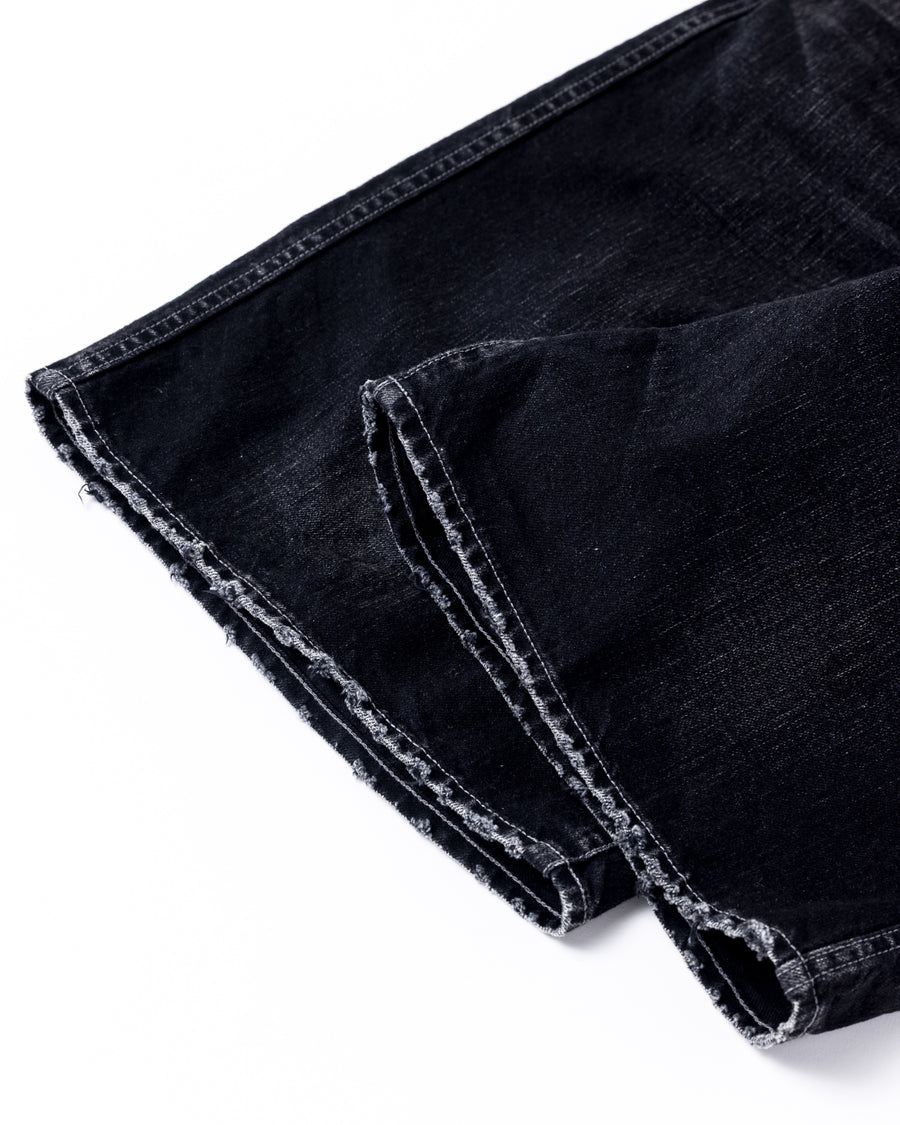 ANACHRONORM フロントヨーク デニムショーツ ブラック | 12oz ムラ糸デニム エイジング加工 アタリ ストリート 日本製