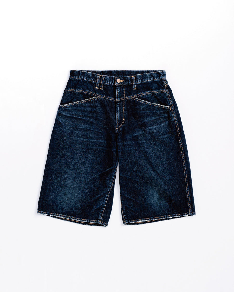 ANACHRONORM フロントヨーク デニムショーツ インディゴ | 12oz ムラ糸デニム エイジング加工 アタリ ストリート 日本製