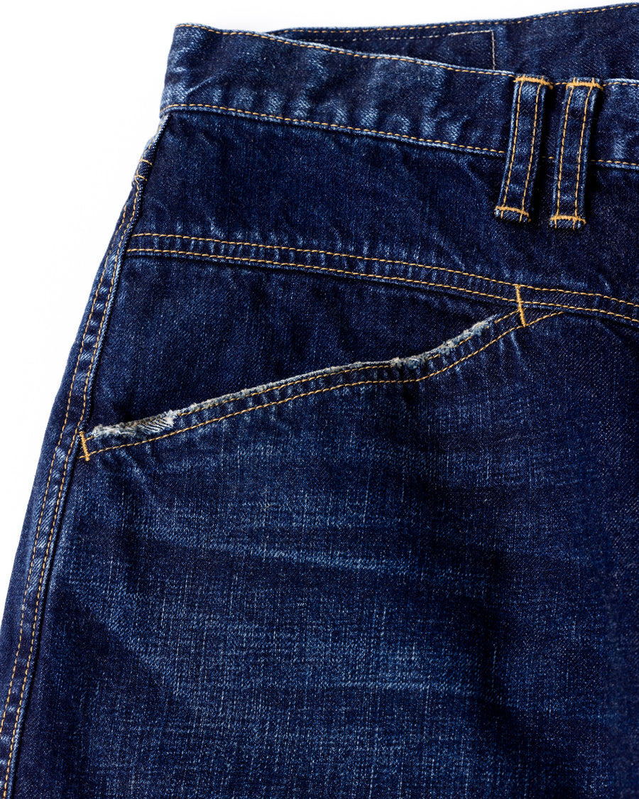 ANACHRONORM フロントヨーク デニムショーツ インディゴ | 12oz ムラ糸デニム エイジング加工 アタリ ストリート 日本製