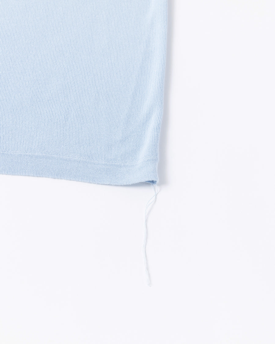 ANACHRONORM プレーンニット 半袖Tシャツ サックス | バンブー繊維 吸水速乾 接触冷感 ドレープ 