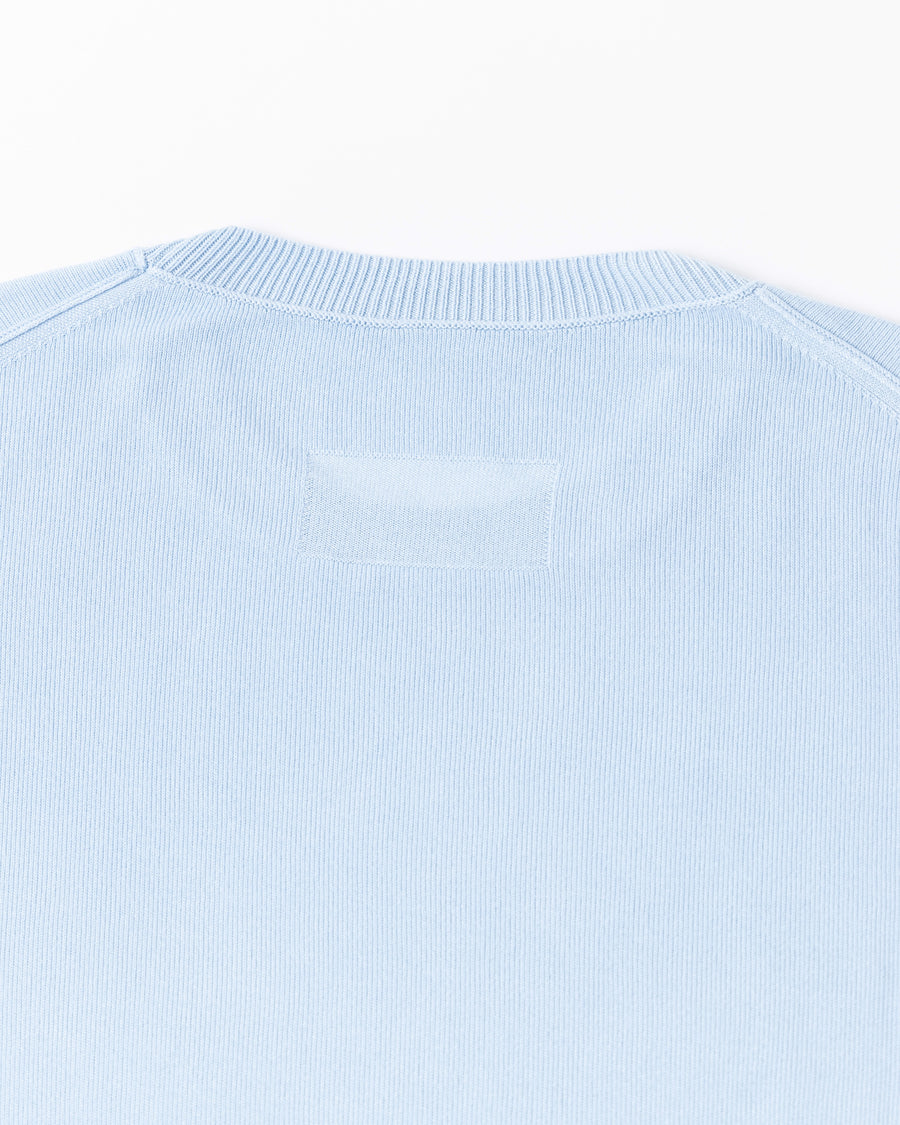 ANACHRONORM プレーンニット 半袖Tシャツ サックス | バンブー繊維 吸水速乾 接触冷感 ドレープ 
