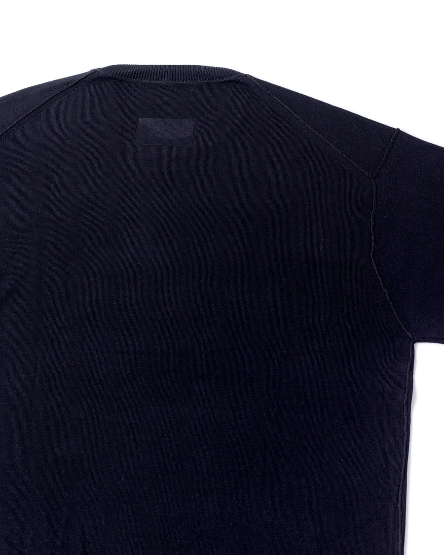ANACHRONORM プレーンニット 半袖Tシャツ ブラック | バンブー繊維 吸水速乾 接触冷感 ドレープ