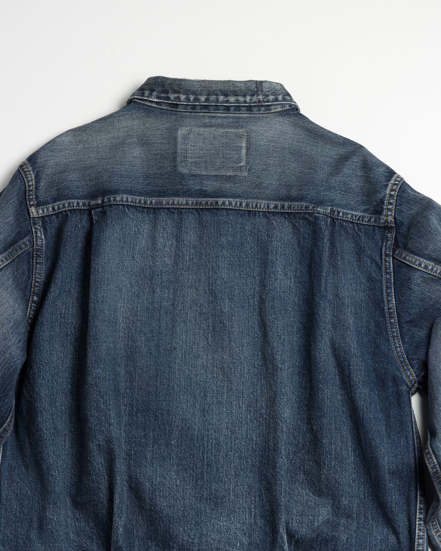 ANACHRONORM フロントタック デニム リメイクジャケット インディゴ 26リメイク | 12.5oz セルビッチデニム 中濃色エイジング リペアリメイク 汚し加工 日本製