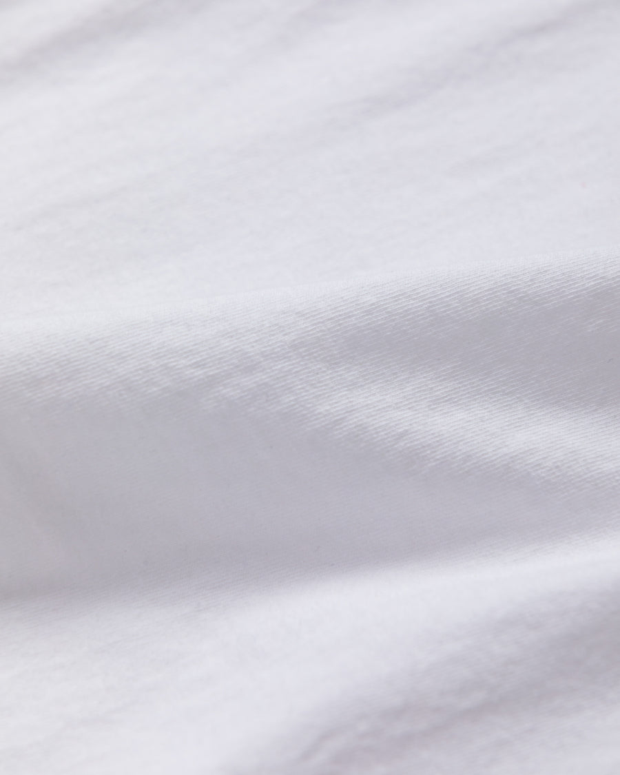 ANACHRONORM スペースニードル ダメージ ロングスリーブTシャツ ホワイト | ステイフレッシュコットン サステナブルブリーチ ステンシルプリント 左胸刺繍 一点一点