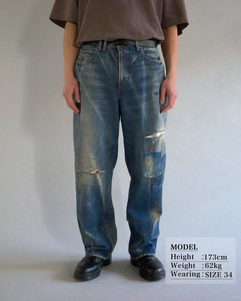 CONTEXT-003N 80's WIDE 5P DENIM PANTS <  8 colors >