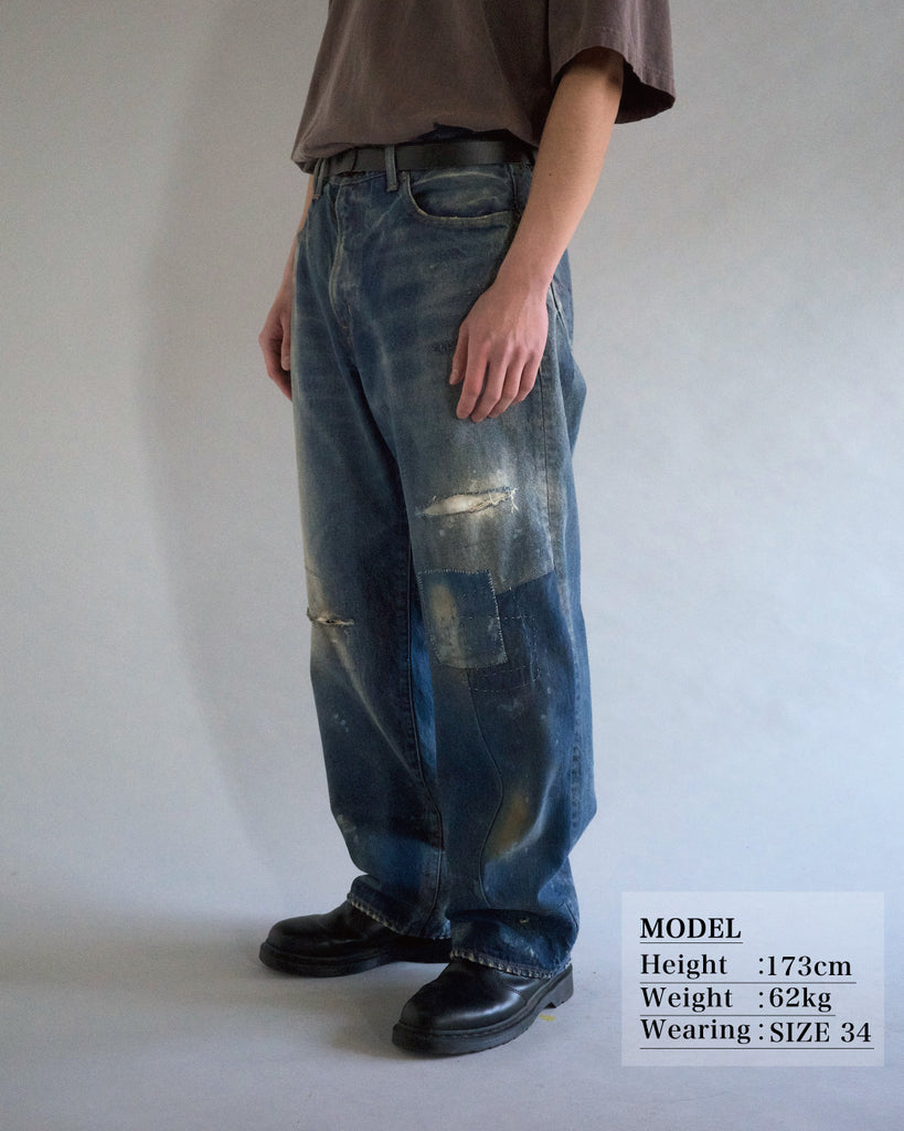 CONTEXT-003N 80's WIDE 5P DENIM PANTS <  8 colors >