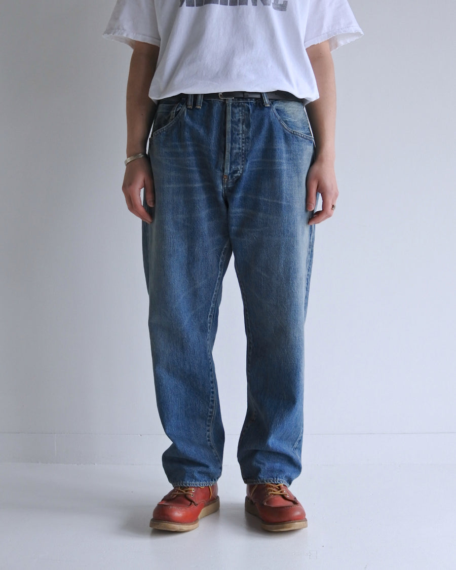 ANACHRONORM レギュラーテーパード 5Pパンツ インディゴ 5年ウォッシュ | 12.5oz セルビッチデニム エイジング加工 アタリ 日本製