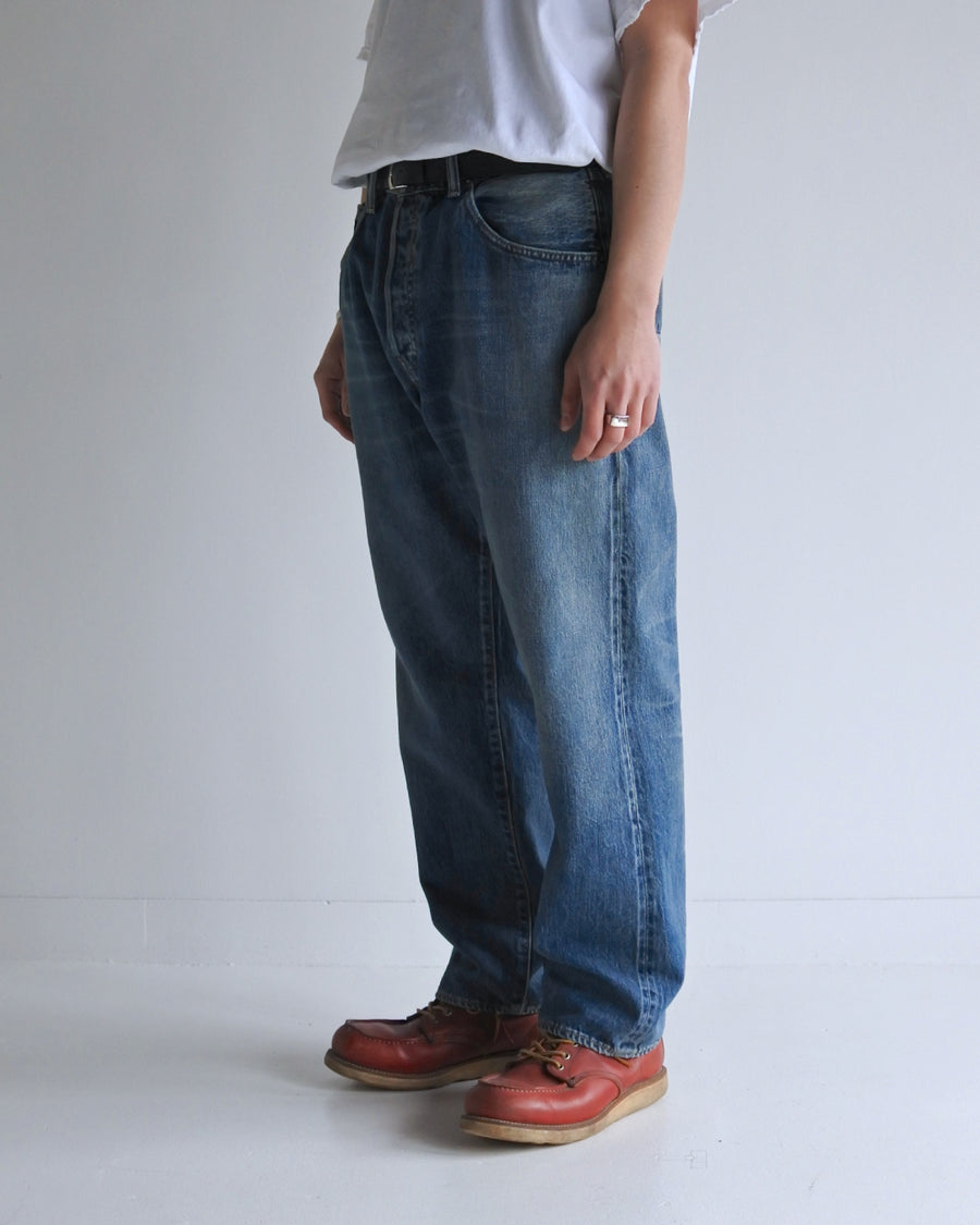 ANACHRONORM レギュラーテーパード 5Pパンツ インディゴ 5年ウォッシュ | 12.5oz セルビッチデニム エイジング加工 アタリ 日本製