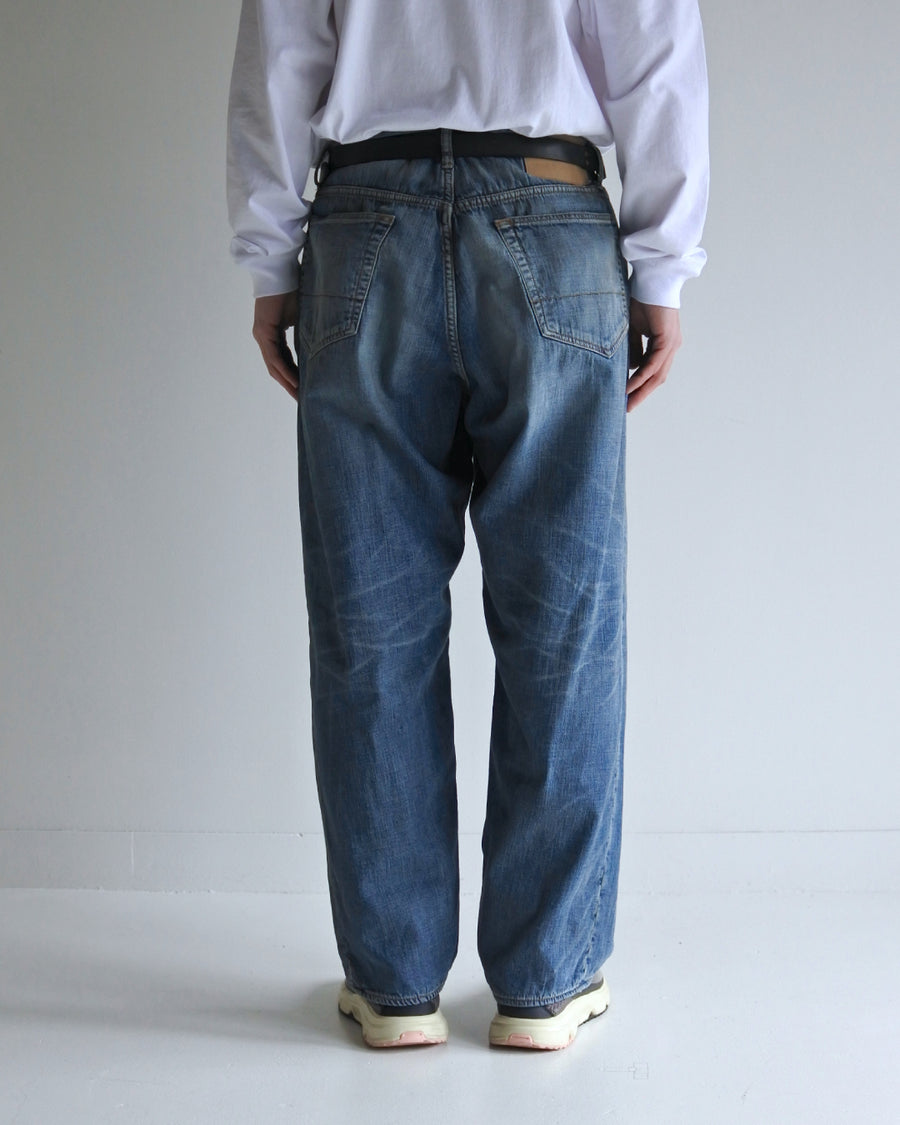 AN333-W CHEAK COMBI DENIM 5P PANTS INDIGO(AGING)