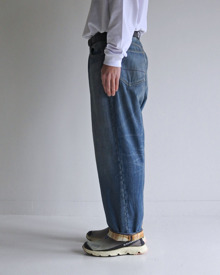 AN333-W CHEAK COMBI DENIM 5P PANTS INDIGO(AGING)