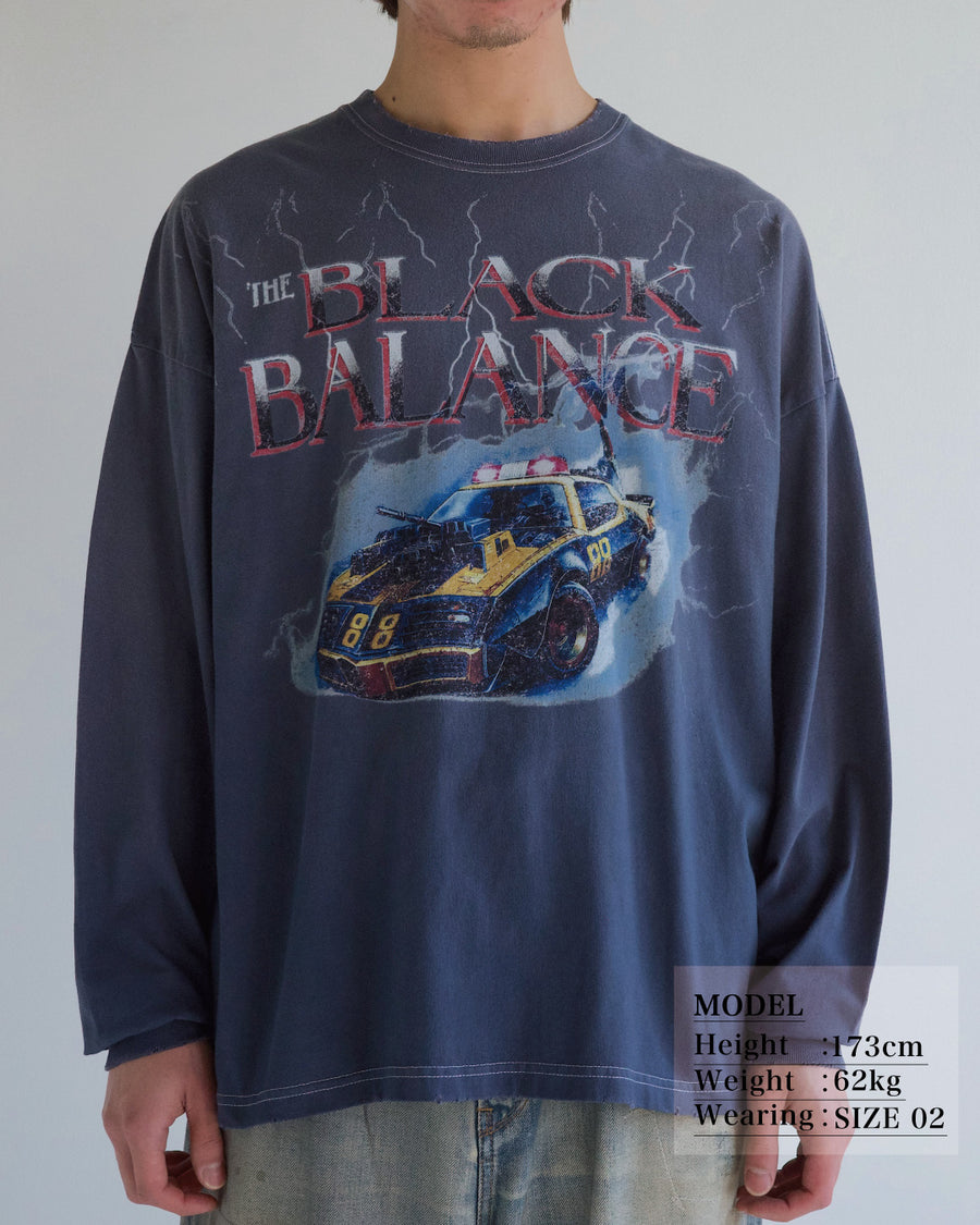 ANACHRONORM ダイド カスタムカー グラフィック ロングスリーブTシャツ ダスティネイビー | 5.6ozコーマ天竺 アメリカンカルチャーモチーフ 特殊染色 変色加工 一点一点