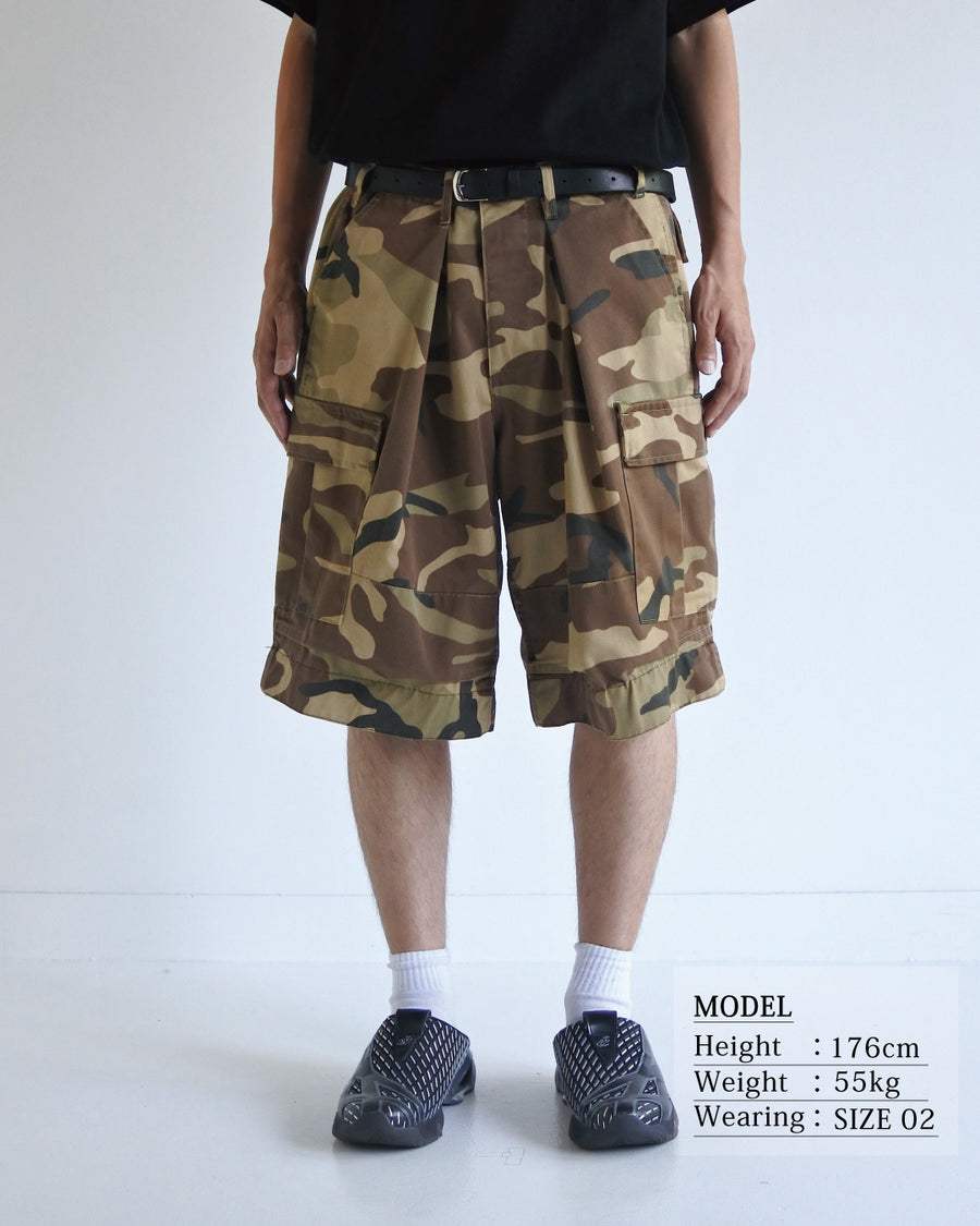 ANACHRONORM フェイデッド BDU カモショーツ ウッドランド | T/Cツイル 米軍BDUリメイク エイジング加工 フロントタック 速乾 日本製
