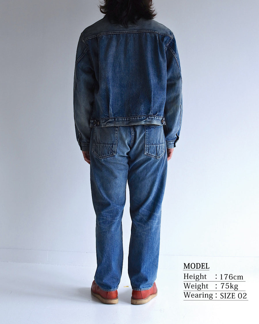 ANACHRONORM フロントタック デニムジャケット インディゴ 5年ウォッシュ | 12.5oz セルビッチデニム 70502XX 1stタイプ エイジング加工 アタリ 日本製