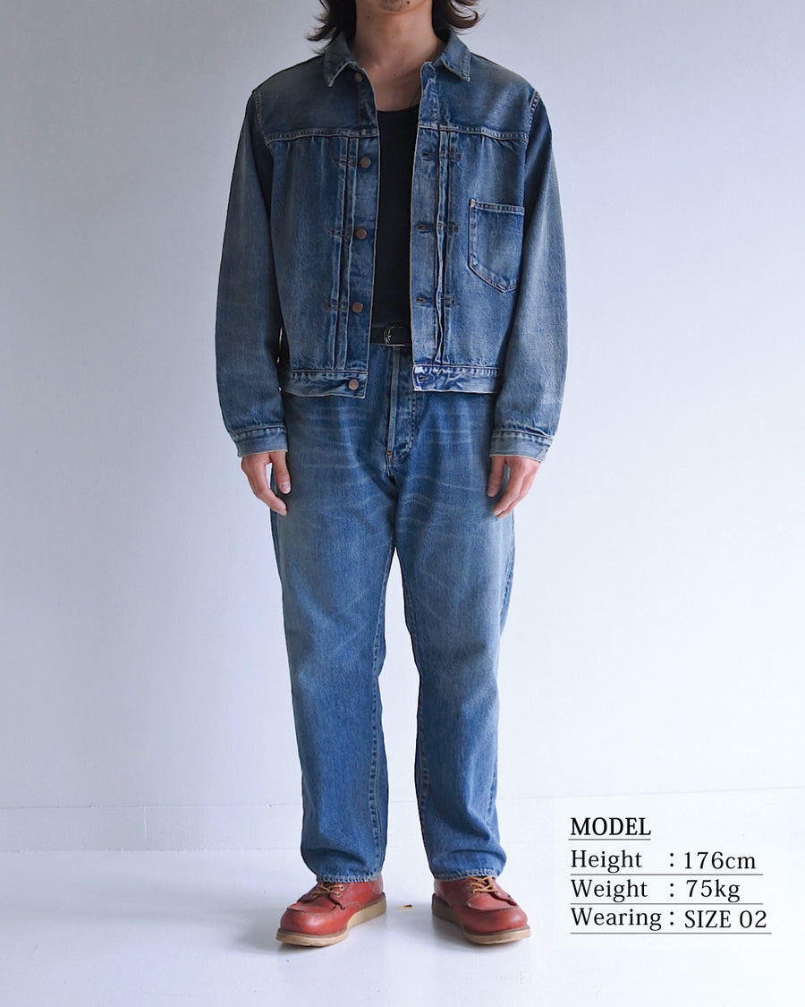 ANACHRONORM フロントタック デニムジャケット インディゴ 5年ウォッシュ | 12.5oz セルビッチデニム 70502XX 1stタイプ エイジング加工 アタリ 日本製