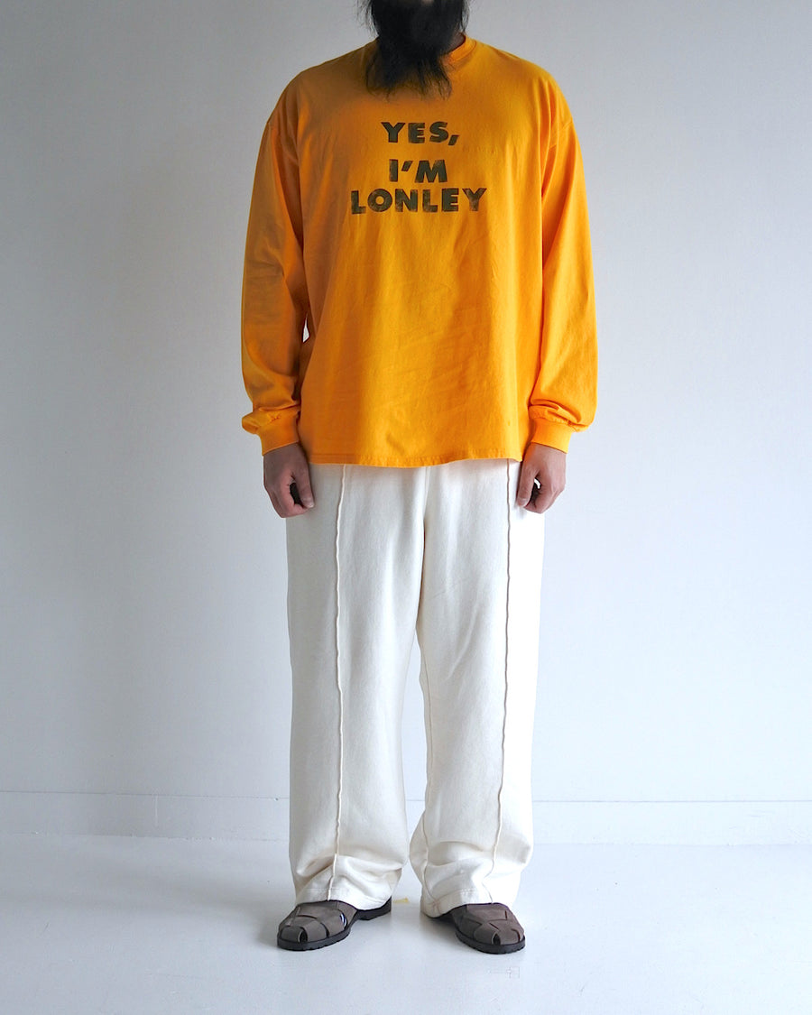 ANACHRONORM サブメッセージ ロングスリーブTシャツ イエロー | GILDAN 6.0oz オープンエンド糸 ワンウォッシュ カスレ刷り インディーレーベル YES I'M LONELY