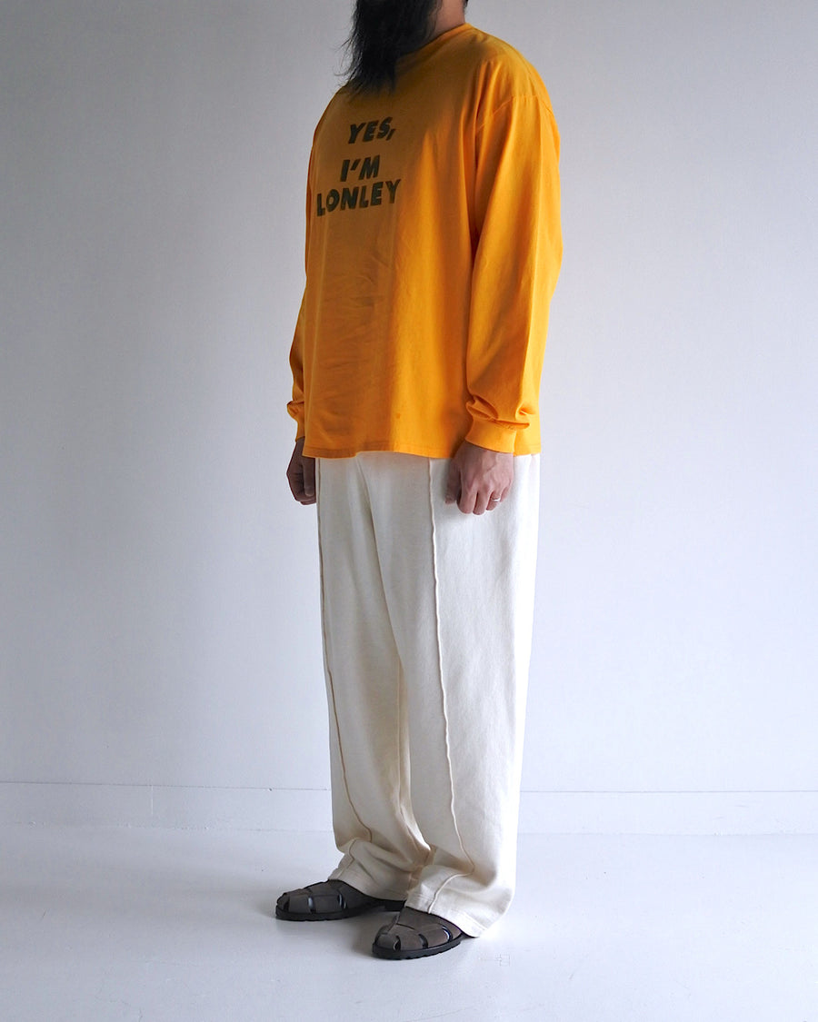 ANACHRONORM サブメッセージ ロングスリーブTシャツ イエロー | GILDAN 6.0oz オープンエンド糸 ワンウォッシュ カスレ刷り インディーレーベル YES I'M LONELY