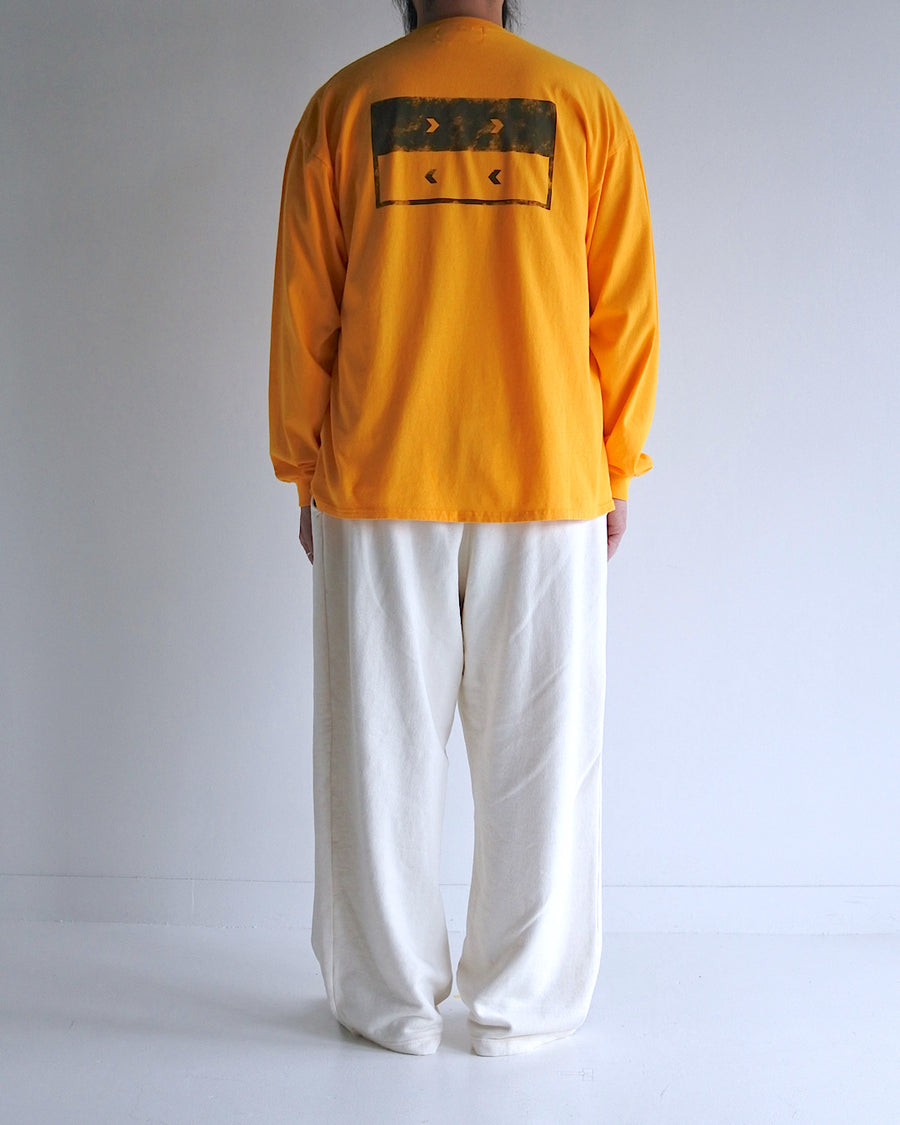 ANACHRONORM サブメッセージ ロングスリーブTシャツ イエロー | GILDAN 6.0oz オープンエンド糸 ワンウォッシュ カスレ刷り インディーレーベル YES I'M LONELY