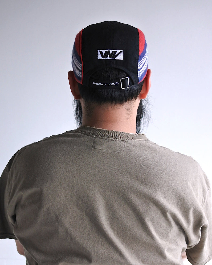 ANACHRONORM フランネル パネル ジェットキャップ レッド | 20s×10s カツラギ ヘビーフランネル チェック サイドパネル切り替え 日本製