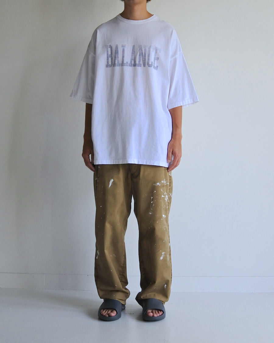 ANACHRONORM BALANCE カレッジプリント ショートスリーブTシャツ ネイビープリント | 5.6oz 天竺 ヘビーウェイト 特殊脱脂加工 ステンシルアート 守矢努 一点一点