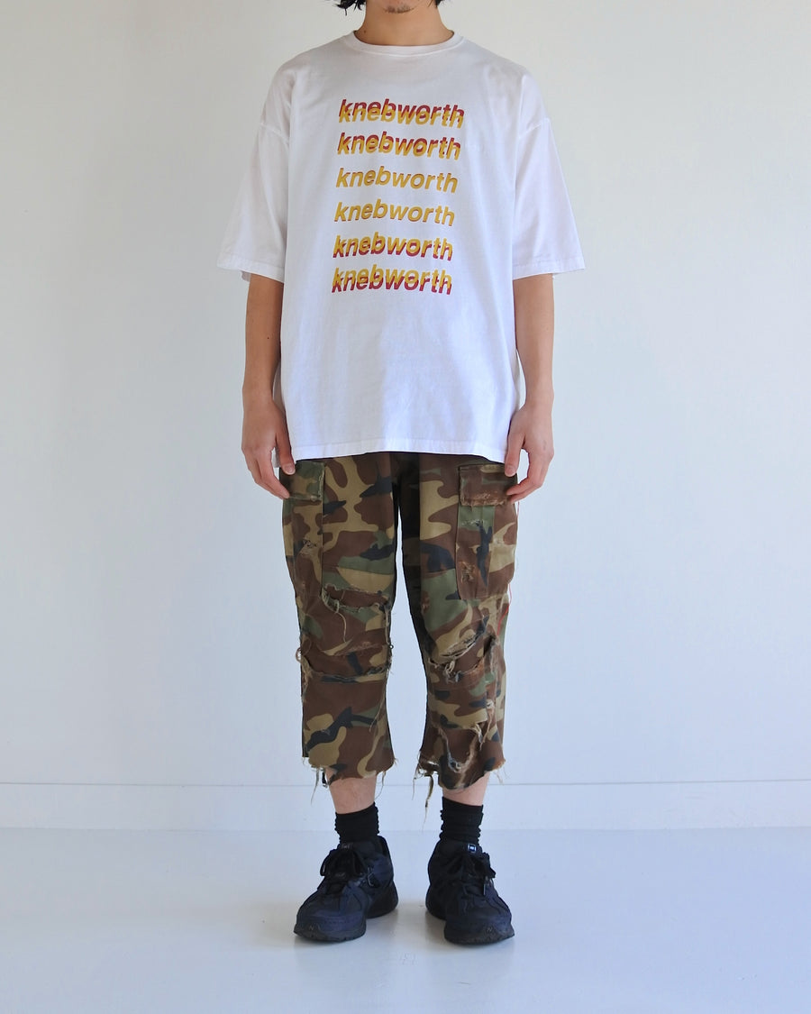 ANACHRONORM グラデーション プリント ショートスリーブTシャツ ホワイト | 5.6oz 天竺 ヘビーウェイト ワンウォッシュ グラデーションプリント 90sカルチャー