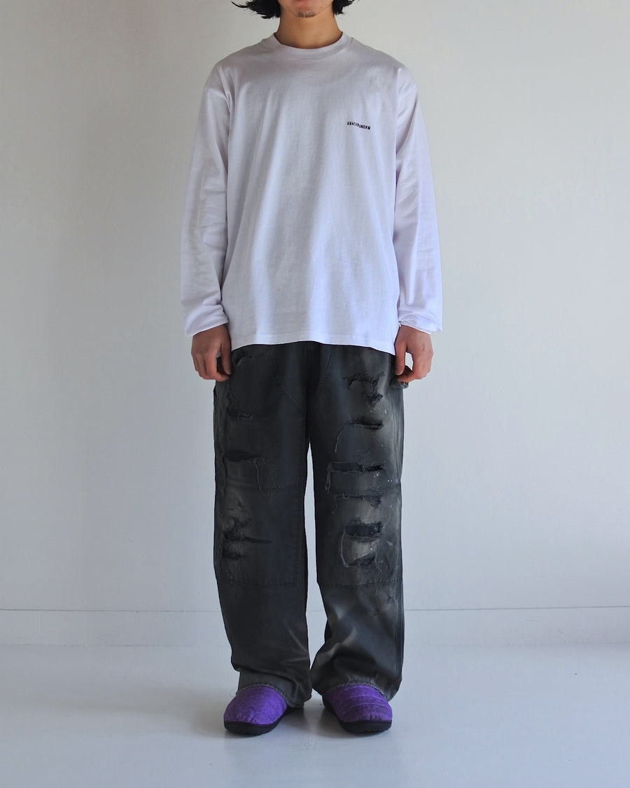 ANACHRONORM スタンダード EMB ロングスリーブTシャツ ホワイト | ステイフレッシュコットン 抗菌防臭 抗ウイルス 左胸刺繍 リジット