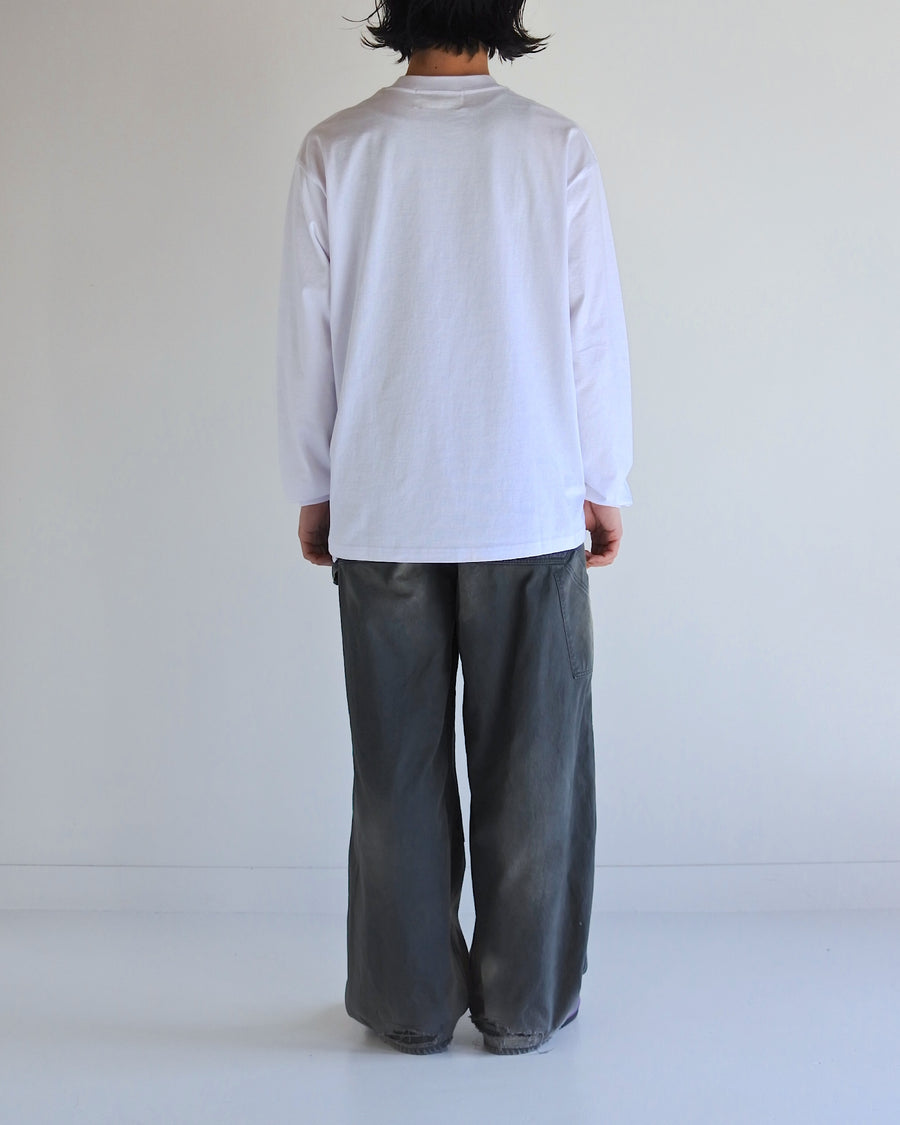 ANACHRONORM スタンダード EMB ロングスリーブTシャツ ホワイト | ステイフレッシュコットン 抗菌防臭 抗ウイルス 左胸刺繍 リジット