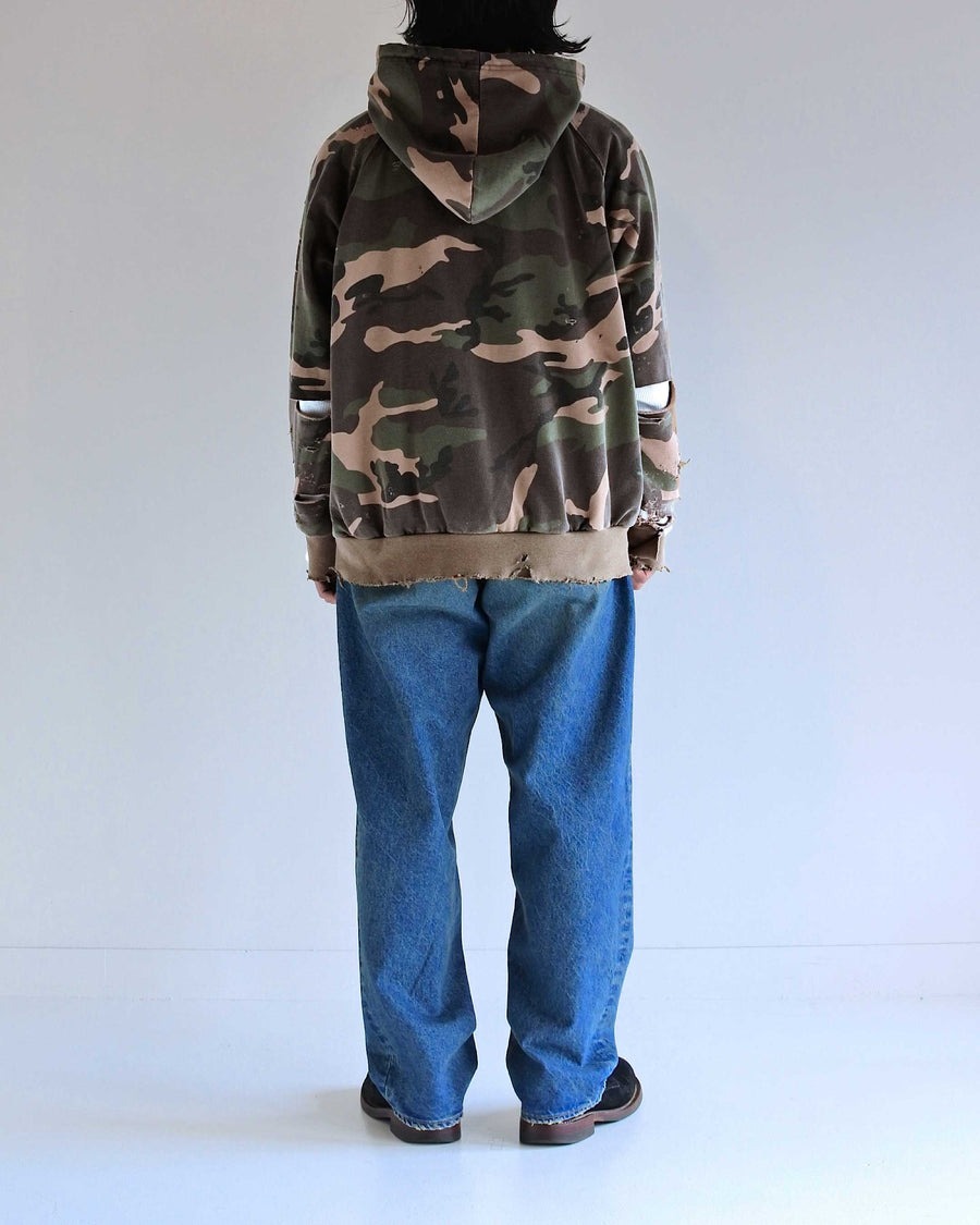 HARD DAMAGED INNER WAFFLE SWEAT PARKA WOODLAND