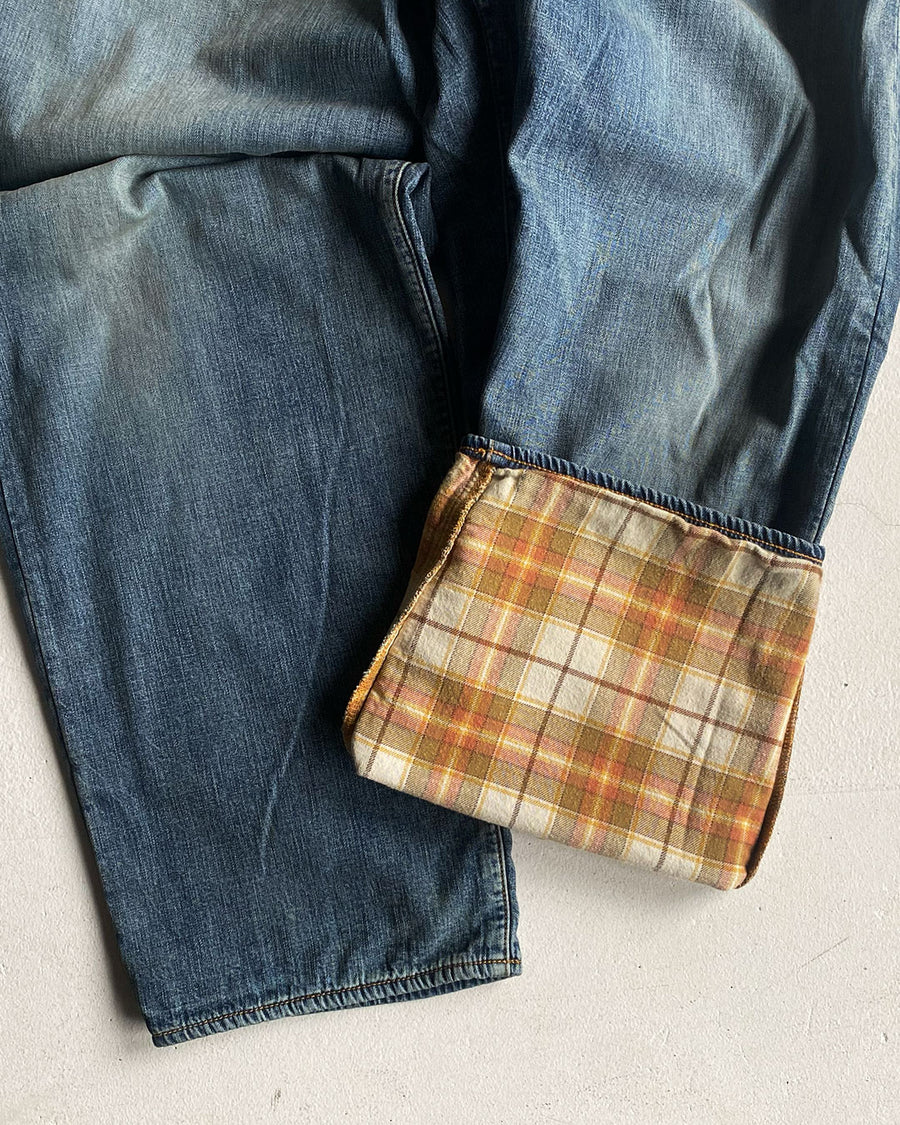AN333-W CHEAK COMBI DENIM 5P PANTS INDIGO(AGING)