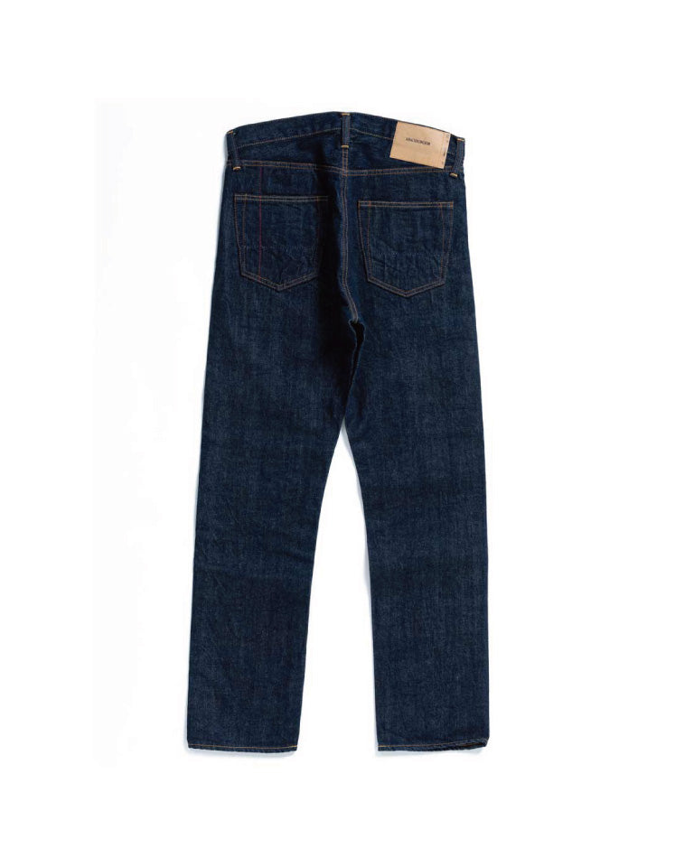 ANACHRONORM NM-5P02 ベーシック スリムジーンズ TYPE-γ インディゴ ワンウォッシュ | 13.5oz セルビッチデニム ナチュラルインディゴ ロープ染色 力織機 赤シングルステッチ 日本製